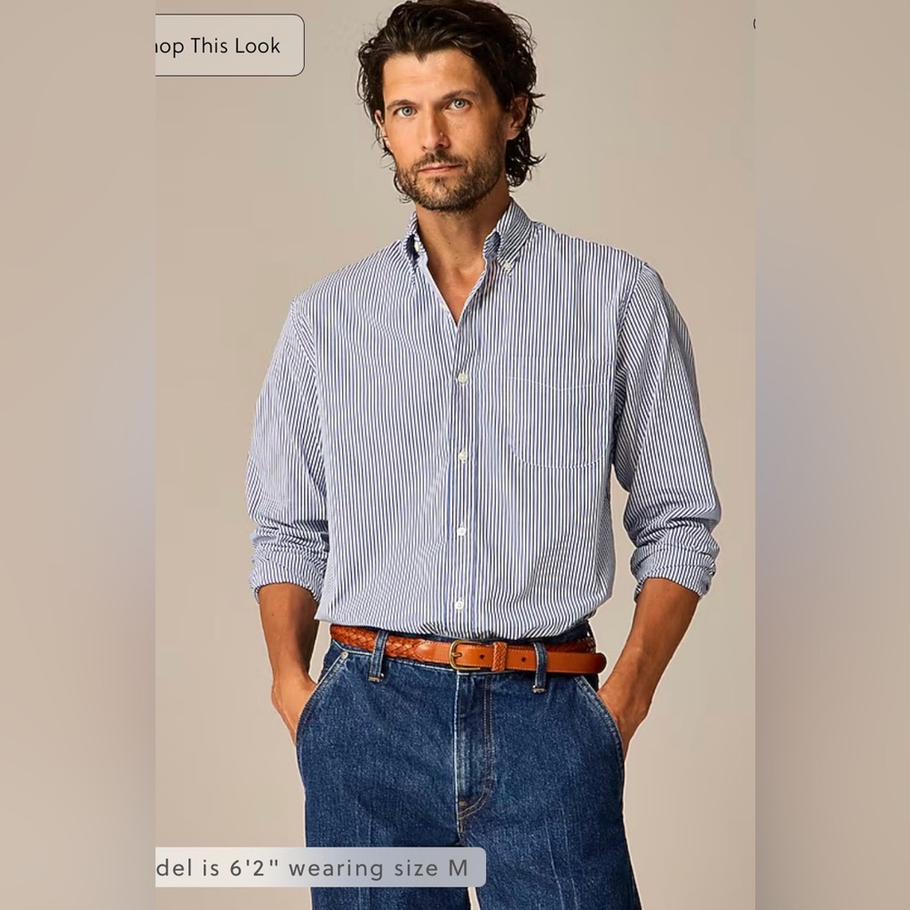 J.Crew Secret Wash cotton poplin shirt in stripe